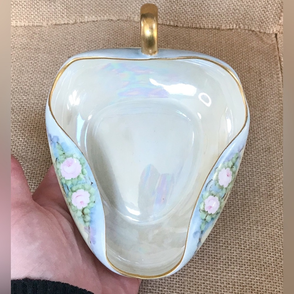 Bavaria Floral Pastel Thumb Handle Candy Dish Hand Painted Elegant Victorian - Picture 4 of 9